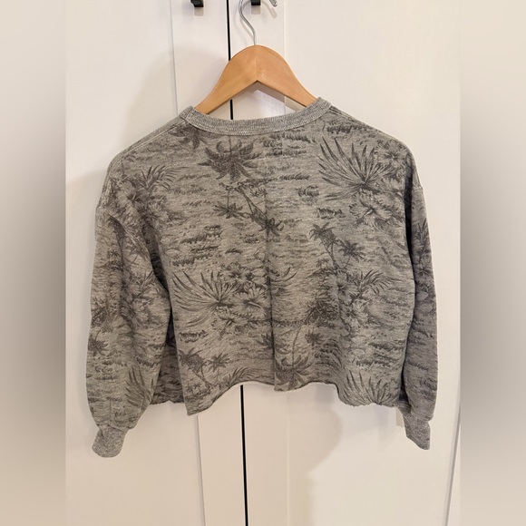 The GREAT grey palm cropped sweatshirt size 0 - Picture 2 of 3